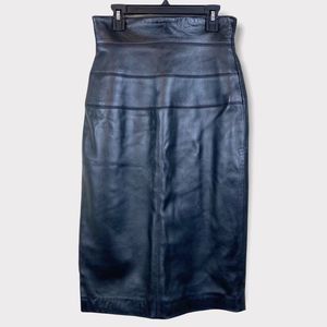 VTG Genuine Leather Midi Pencil Skirt